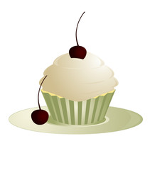 Cupcake on plate