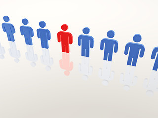 Personen in einer Reihe