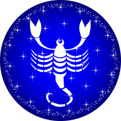 Obraz na płótnie Canvas sternzeichen button skorpion
