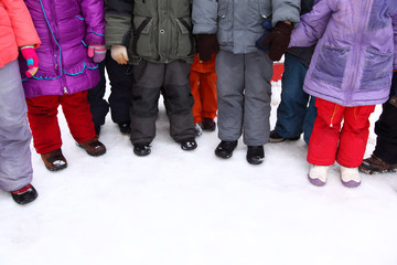 Children stand around