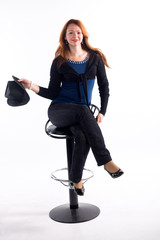 Fototapeta premium Young girl and office work