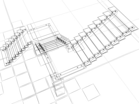 abstract sketch stairs
