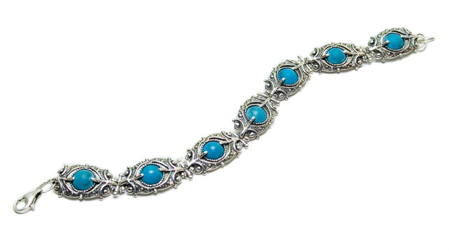 silver turquoise bracelet
