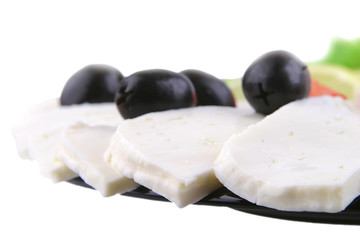 salted cheese close up