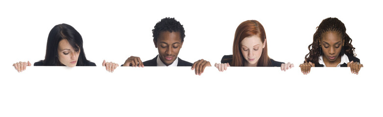 businesspeople - blank sign