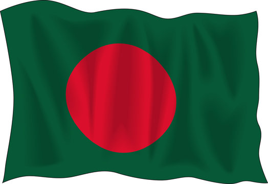 recommend clip art: Waving flag of Bangladesh isolated on white