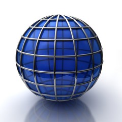 Blue sphere wire frame