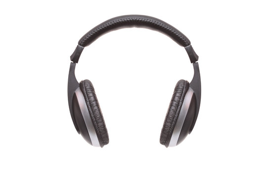 Black Headphones Isolated On A White Background