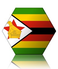 zimbabwe drapeau hexagone zimbabwe reflet