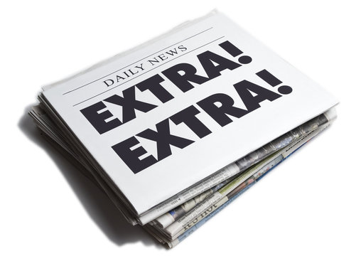 Extra Extra Newspaper on White
