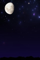 Fototapeta na wymiar Mond am Nachthimmel