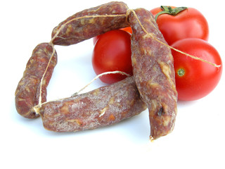 Salami mit Tomaten