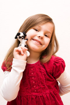 Portrait Of A 5 Years Old Girl Wearing A Dress