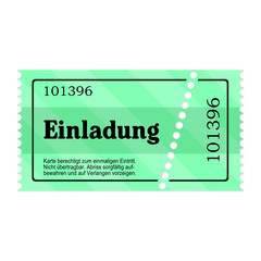eintrittskarte einladung grün