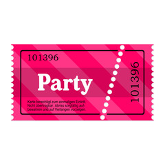 eintrittskarte party pink