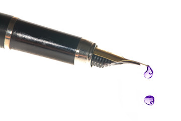 pen with ink drops