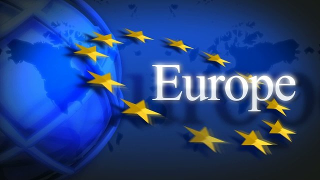 Animation &eacute;toiles d'Europe fond bleu mondial