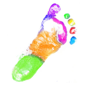 Multicolor baby  right footprint