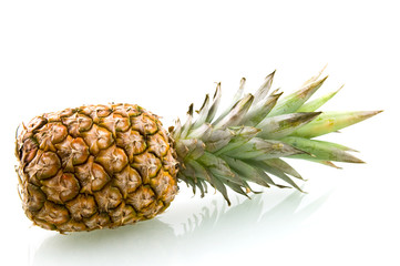 Ripe and fresh pineapple isolated on white background