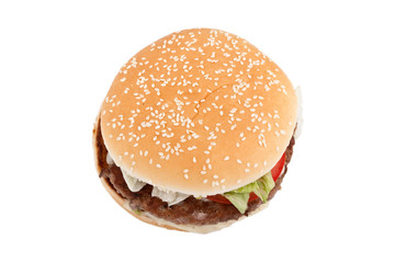 cheeseburger on white background