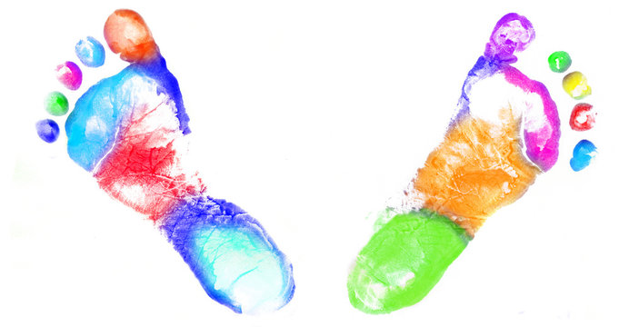 Multicolor baby footprint