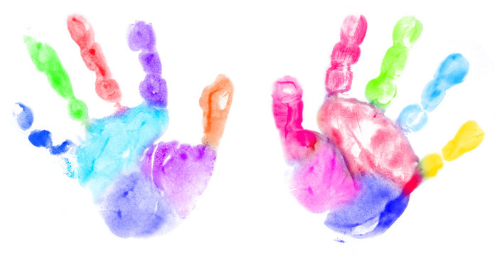 Multicolor baby handprint