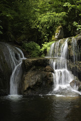 Fototapeta na wymiar Wodospady w wąwozie Twann, Twann, Berno, Szwajcaria