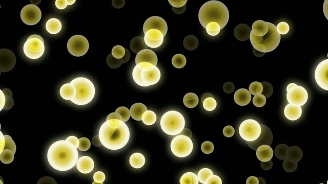 Animation Bulles dor&eacute; 3D fond noir