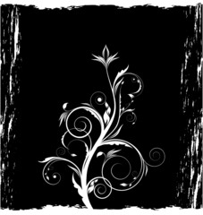 grunge black floral background