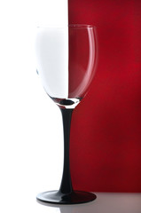 red wine on glass/
