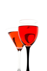 red wine on glass/