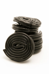 Black liquorice wheels
