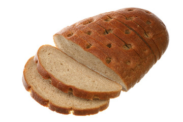 White bread on a white background