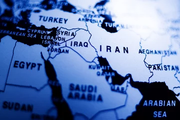 Crédence de cuisine en verre imprimé moyen-Orient Middle east map