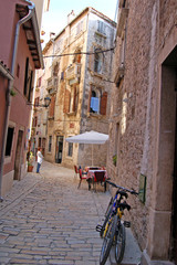 Cobblestone Street in Rovinj, Croatia