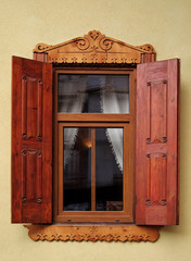 stylish window with shutters