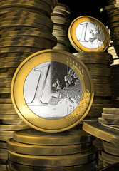 Euro coins concept