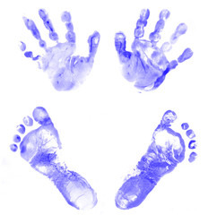 baby handprint and footprint - 14679668