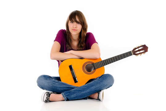 Attractive Teen girl guitar