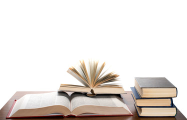 Opened books on desk