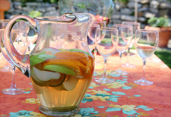 Pitcher of refreshing sangria