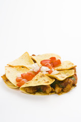 delicious chicken quesadilla and fresh vegetables