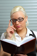 girl reading a book