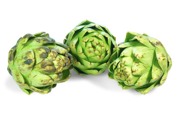 Obraz premium Artichokes on White Background