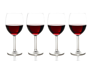 Red wine glasses