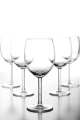 Empty wine glasses