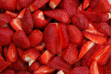 fraises coupées