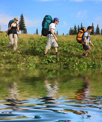 Hiking in the Carpathian mountains..