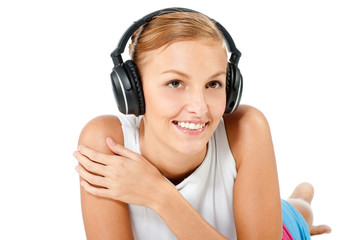 Fototapeta premium Woman With Headphones