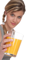 Healthy lifestyle series - Woman with glass of orange juice